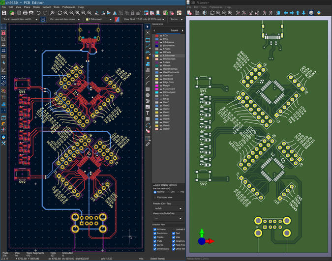 ch9350 devboard in kicad