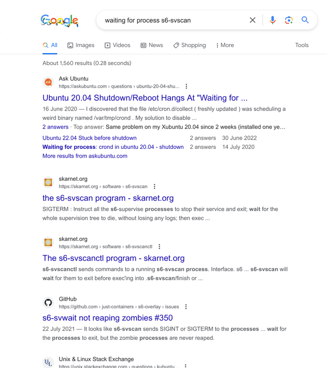 the same query on google, with one result about the error but not the program, and three results about the program but not the error